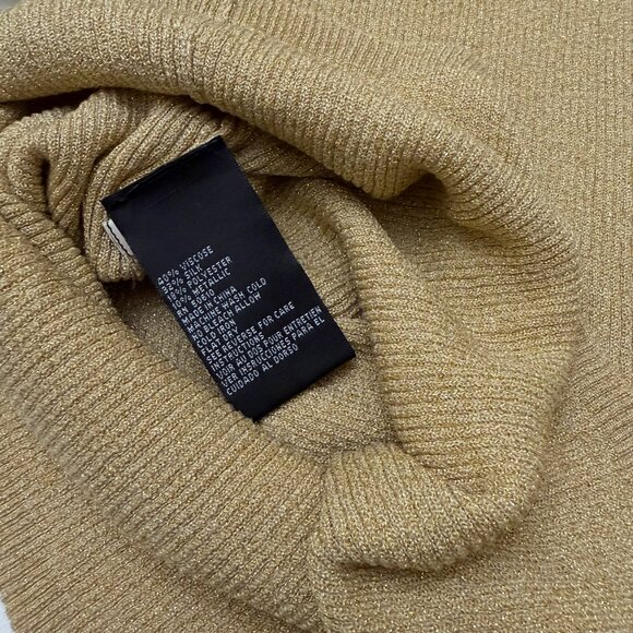 NWT Kasper Women's Gold Metallic Sleeveless Turtleneck Sweater SZ Large - Picture 6 of 6
